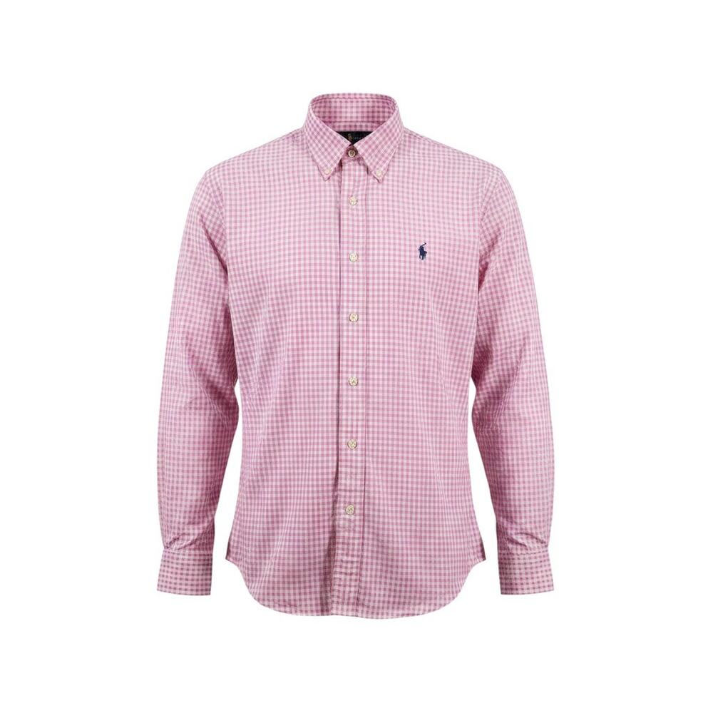 Ralph Lauren Custom Fit Pink White Check Button Down Shirt Men's M